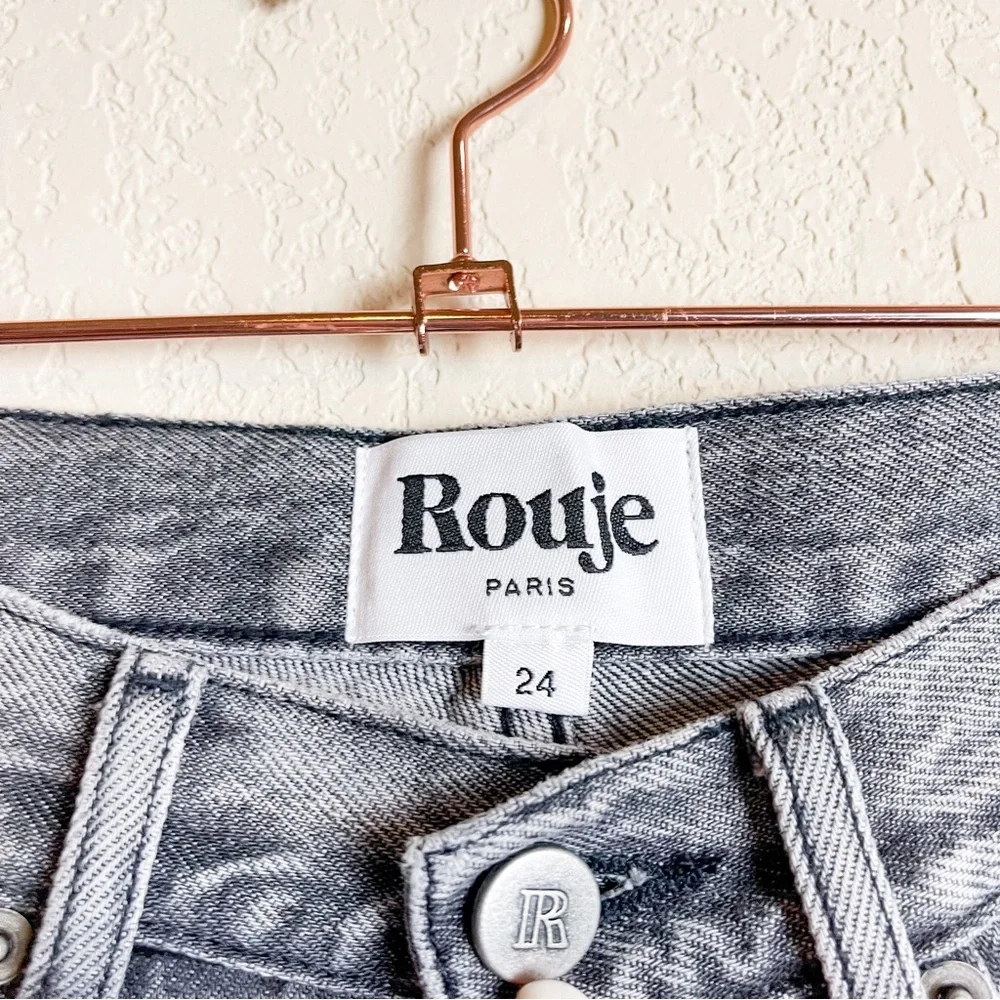 Rouje Marais Straight Leg Jeans Light Grey Wash Size 24 - Picture 7 of 12